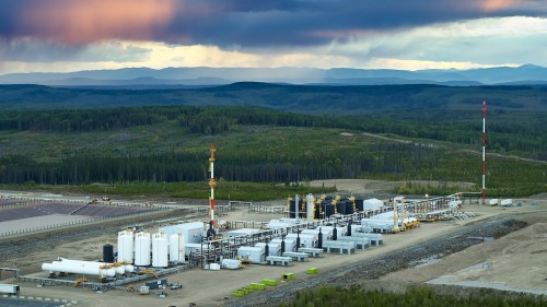A newly completed Montney central processing facility in northeast British Columbia, Canada.