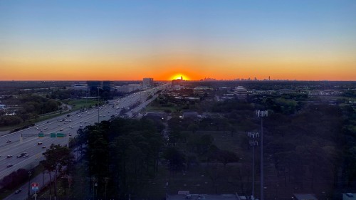 Sunrise over Houston from SPIRIT ONE.