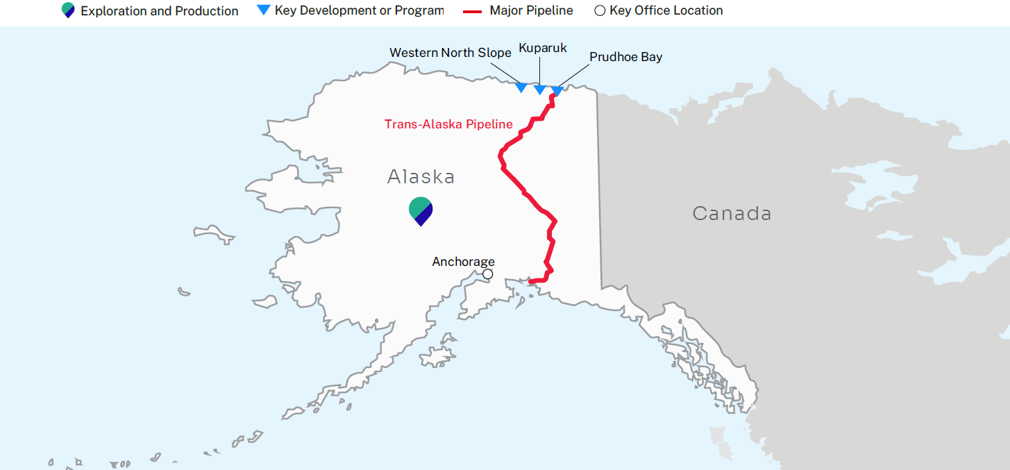 Map of ConocoPhillips Operations in Alaska